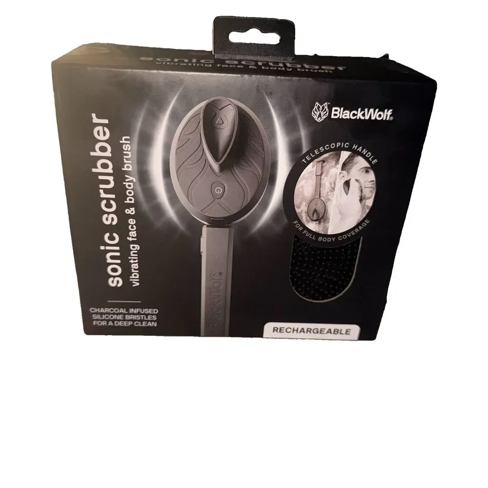 Black Wolf Sonic Scrubber Vibrating Face & Body Brush